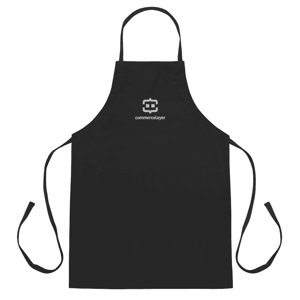 Black Apron with White Logo